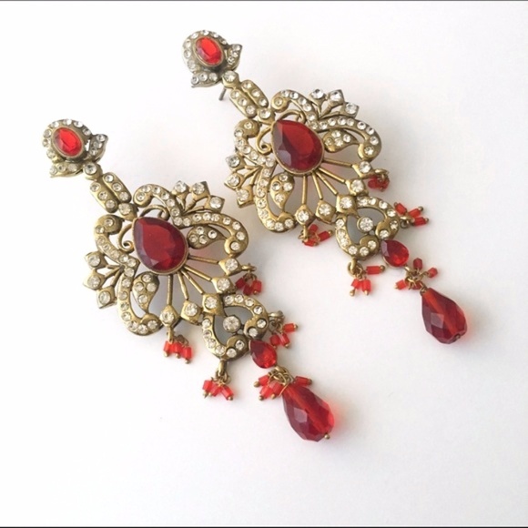 LAST 1! Indian Bollywood Style Vintage Earrings - Picture 1 of 1